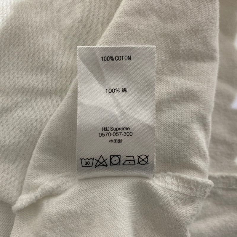 【現状渡し品】【メンズ】 supreme シュプリーム 20SS META LOGO L/S TOP メタ ロゴ ロングスリーブ トップ 長袖トップス 149-260917-ss-05-teih サイズ：L/シミ有 カラー：ホワイト 万代Net店