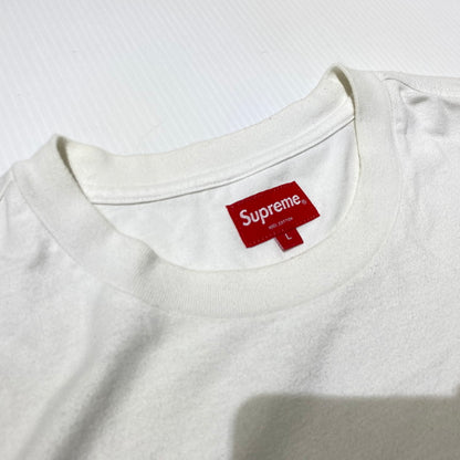 【現状渡し品】【メンズ】 supreme シュプリーム 20SS META LOGO L/S TOP メタ ロゴ ロングスリーブ トップ 長袖トップス 149-260917-ss-05-teih サイズ：L/シミ有 カラー：ホワイト 万代Net店