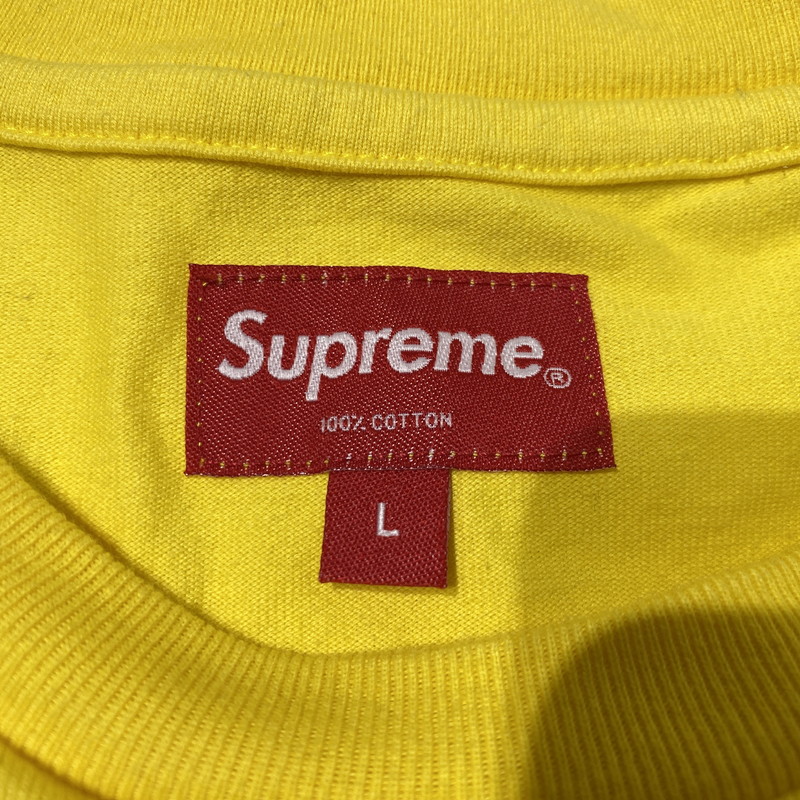 【中古品】【メンズ】 supreme シュプリーム SMALL BOX L/S TEE スモール ボックス ロングスリーブTシャツ 長袖トップス 149-260917-ss-06-teih サイズ：L カラー：イエロー 万代Net店