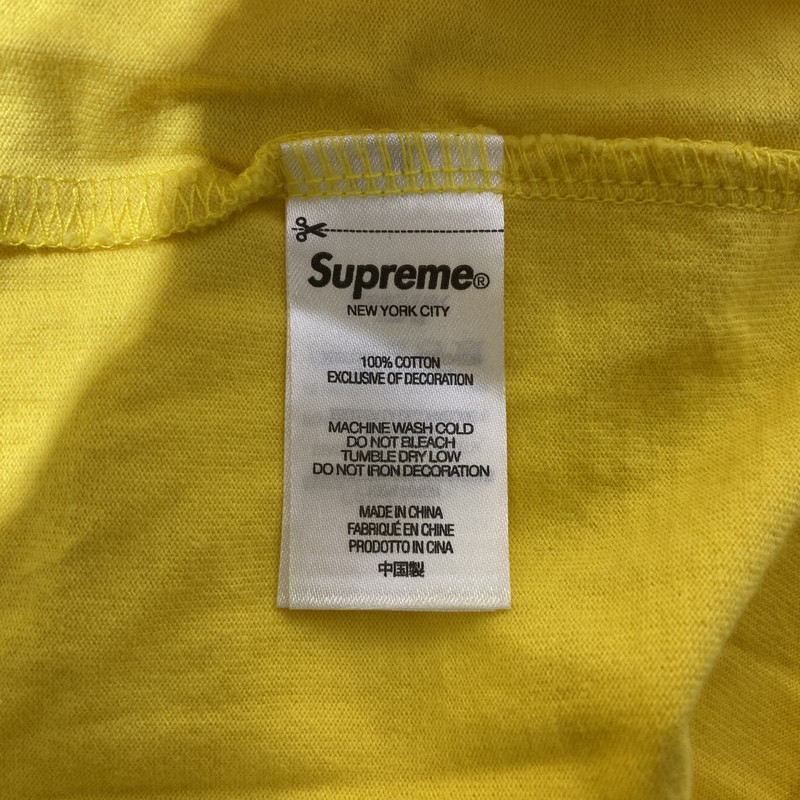 【中古品】【メンズ】 supreme シュプリーム SMALL BOX L/S TEE スモール ボックス ロングスリーブTシャツ 長袖トップス 149-260917-ss-06-teih サイズ：L カラー：イエロー 万代Net店