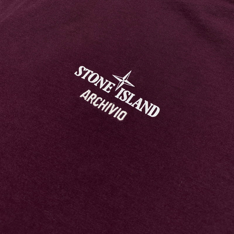 【中古品】【メンズ】 Stone Island ストーンアイランド ARCHIVIO S/S T-SHIRT K2S152100037 S0091 アーカイブ ショートスリーブTシャツ 半袖トップス 141-260917-ss-01-teih サイズ：XL カラー：バーガンディ 万代Net店