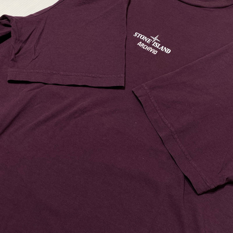 【中古品】【メンズ】 Stone Island ストーンアイランド ARCHIVIO S/S T-SHIRT K2S152100037 S0091 アーカイブ ショートスリーブTシャツ 半袖トップス 141-260917-ss-01-teih サイズ：XL カラー：バーガンディ 万代Net店