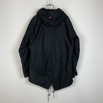 【中古品】【メンズ】 supreme シュプリーム×ALPHA アルファ 別注コラボ 09FW FISHTAIL PARKA フィッシュテールパーカー アウター ジップアップフーディー 142-260917-ss-13-teih サイズ：M カラー：ブラック 万代Net店
