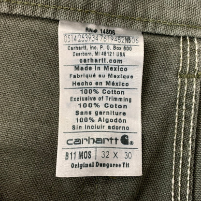 【中古品】【メンズ】 CARHARTT カーハート WASHED DUCK WORK DUNGAREE PANTS B11 M0S ウォッシュ ダック ワーク ダンガリーパンツ ボトムス ペインターパンツ 156-260912-ko-15-teih サイズ：32 カラー：モスグリーン 万代Net店