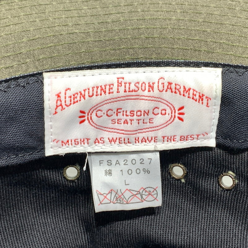 【中古品】【メンズ】 FILSON フィルソン SHELTER CLOTH PACKER HAT FSA2027 シェルター クロス パッカー ハット 帽子 オイル加工 185-260913-ko-20-teih サイズ：L カラー：カーキ 万代Net店