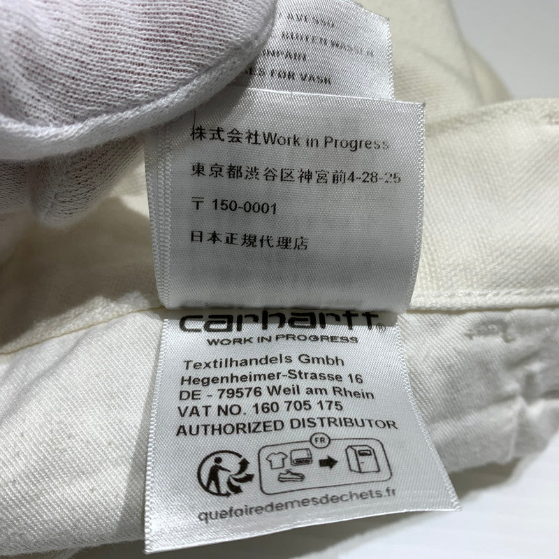 【現状渡し品】【メンズ】 Carhartt WIP カーハート ワークインプログレス DOUBLE KNEE PANTS I031501 ダブルニー パンツ ボトムス ワークパンツ 156-260912-ko-14-teih サイズ：34 カラー：ホワイト 万代Net店