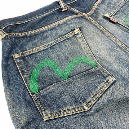【現状渡し品】【メンズ】 EVISU エヴィス DENIM PANTS デニムパンツ ボトムス ジーンズ グリーンカモメ 156-260912-ko-16-teih サイズ：36 カラー：インディゴ 万代Net店