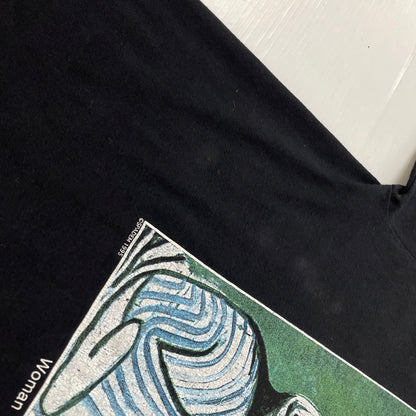 【中古品】【メンズ】 PICASSO ピカソ 90’s WOMAN WITH A YELLOW HAT TEE 90年代 ウーマン ウィズ ア イエロー ハット Tシャツ 半袖 トップス 145-260911-sa-32-teih サイズ：L カラー：ブラック 万代Net店