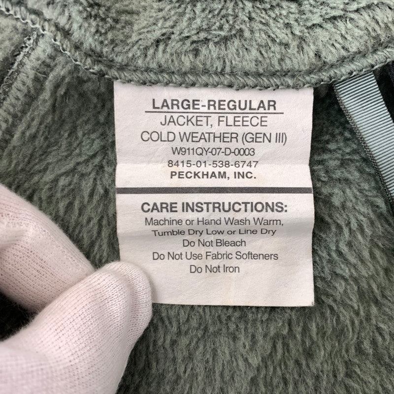 【中古品】【メンズ】 U.S.ARMY ユーエスアーミー ECWCS GEN3 POLARTEC THERMAL 8415-01-538-6747 ジェン3 ポーラテック サーマル ジャケット ライトアウター フリース 145-260912-ko-06-teih サイズ：L カラー：グリーン 万代Net店