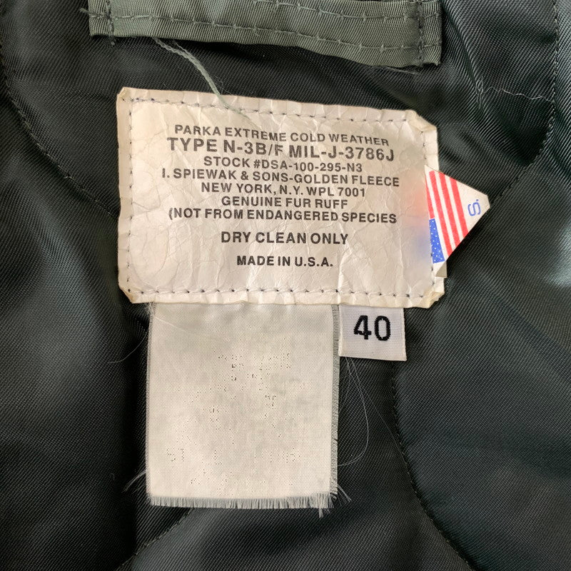 【現状渡し品】【メンズ】 I.SPIEWAK＆SONS スピワック TYPE N-3B FLIGHT JACKET F MIL-J-3786J フライトジャケット アウター ミリタリージャケット 145-260912-ko-10-teih サイズ：40 カラー：カーキ 万代Net店
