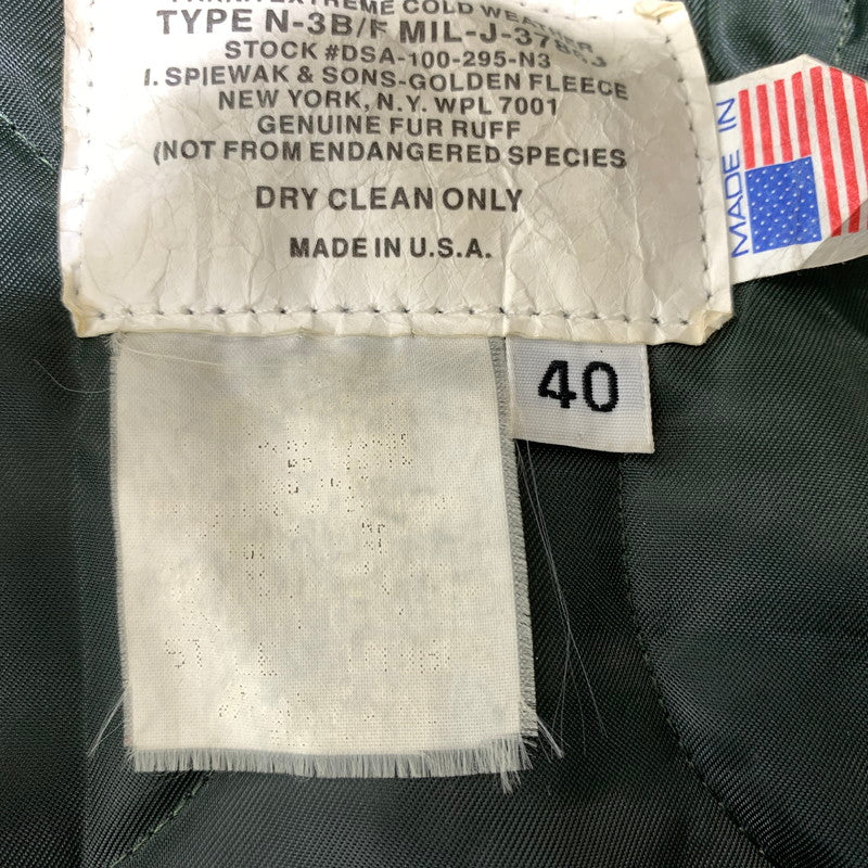 【現状渡し品】【メンズ】 I.SPIEWAK＆SONS スピワック TYPE N-3B FLIGHT JACKET F MIL-J-3786J フライトジャケット アウター ミリタリージャケット 145-260912-ko-10-teih サイズ：40 カラー：カーキ 万代Net店