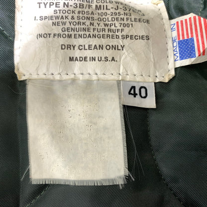 【現状渡し品】【メンズ】 I.SPIEWAK＆SONS スピワック TYPE N-3B FLIGHT JACKET F MIL-J-3786J フライトジャケット アウター ミリタリージャケット 145-260912-ko-10-teih サイズ：40 カラー：カーキ 万代Net店