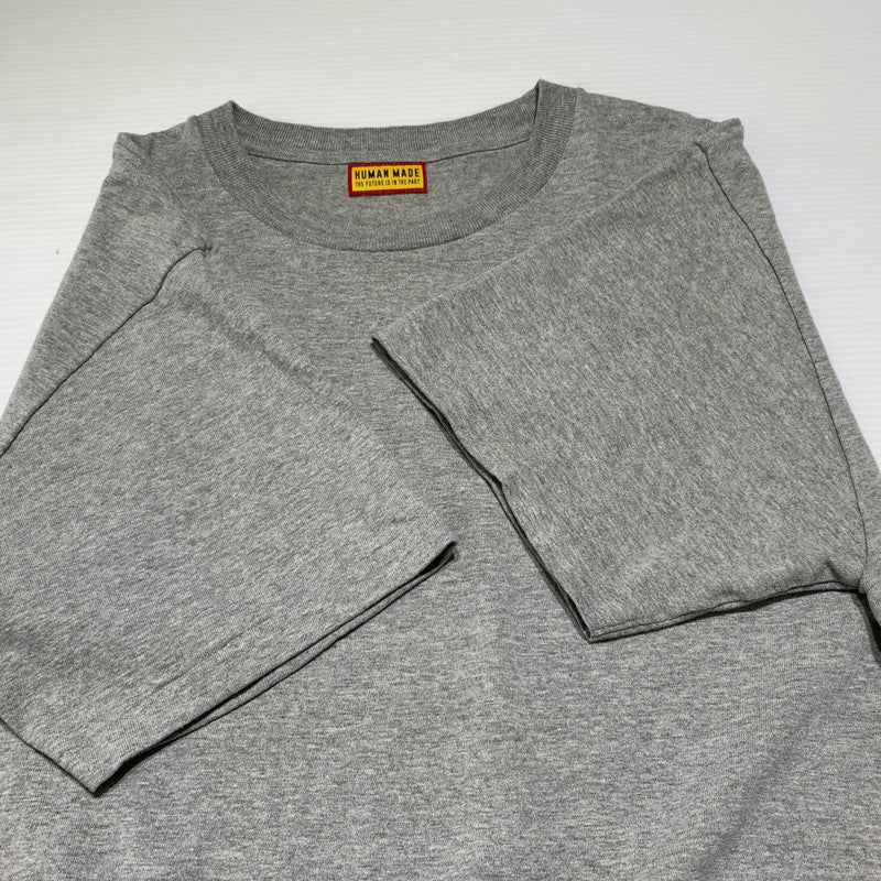 【中古品】【メンズ】 HUMAN MADE ヒューマンメイド STORES EXCLUSIVE HEART BADGE T-SHIRT HM00CS002 ストア エクスクルーシブ ハート バッジ Tシャツ 半袖 トップス 142-260913-ko-07-teih サイズ：L カラー：グレー 万代Net店