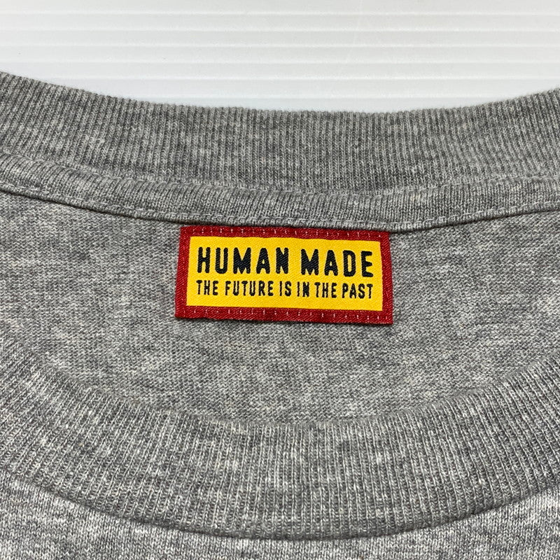 【中古品】【メンズ】 HUMAN MADE ヒューマンメイド STORES EXCLUSIVE HEART BADGE T-SHIRT HM00CS002 ストア エクスクルーシブ ハート バッジ Tシャツ 半袖 トップス 142-260913-ko-07-teih サイズ：L カラー：グレー 万代Net店