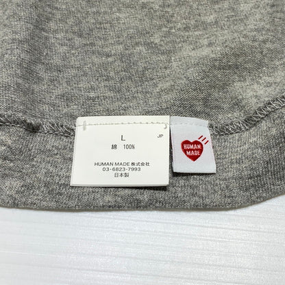 【中古品】【メンズ】 HUMAN MADE ヒューマンメイド STORES EXCLUSIVE HEART BADGE T-SHIRT HM00CS002 ストア エクスクルーシブ ハート バッジ Tシャツ 半袖 トップス 142-260913-ko-07-teih サイズ：L カラー：グレー 万代Net店