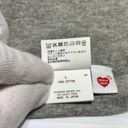 【中古品】【メンズ】 HUMAN MADE ヒューマンメイド STORES EXCLUSIVE HEART BADGE T-SHIRT HM00CS002 ストア エクスクルーシブ ハート バッジ Tシャツ 半袖 トップス 142-260913-ko-07-teih サイズ：L カラー：グレー 万代Net店