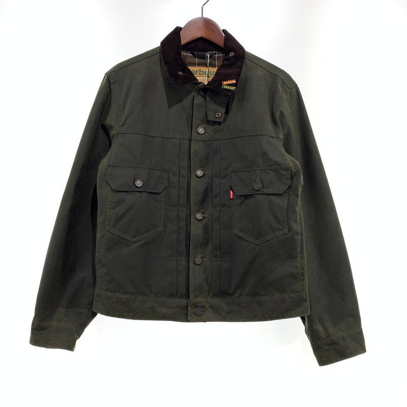 【中古品】【メンズ】 BARBOUR バブアー × Levi's リーバイス 別注 コラボ TYPE2 TRACKER WAX JACKET 252MWX2522 トラッカー ワックス ジャケット アウター 144-260913-ko-17-teih サイズ：S カラー：カーキ 万代Net店