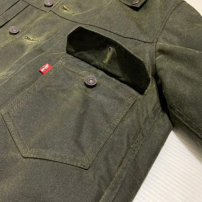 【中古品】【メンズ】 BARBOUR バブアー × Levi's リーバイス 別注 コラボ TYPE2 TRACKER WAX JACKET 252MWX2522 トラッカー ワックス ジャケット アウター 144-260913-ko-17-teih サイズ：S カラー：カーキ 万代Net店