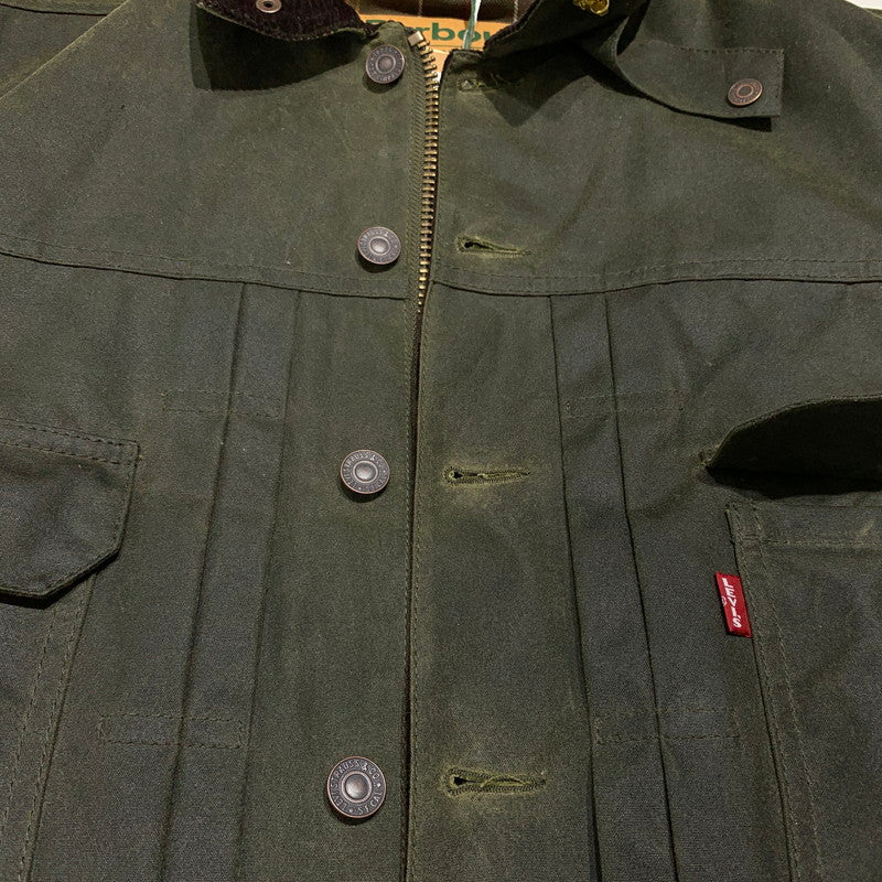 【中古品】【メンズ】 BARBOUR バブアー × Levi's リーバイス 別注 コラボ TYPE2 TRACKER WAX JACKET 252MWX2522 トラッカー ワックス ジャケット アウター 144-260913-ko-17-teih サイズ：S カラー：カーキ 万代Net店