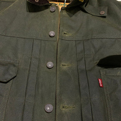 【中古品】【メンズ】 BARBOUR バブアー × Levi's リーバイス 別注 コラボ TYPE2 TRACKER WAX JACKET 252MWX2522 トラッカー ワックス ジャケット アウター 144-260913-ko-17-teih サイズ：S カラー：カーキ 万代Net店