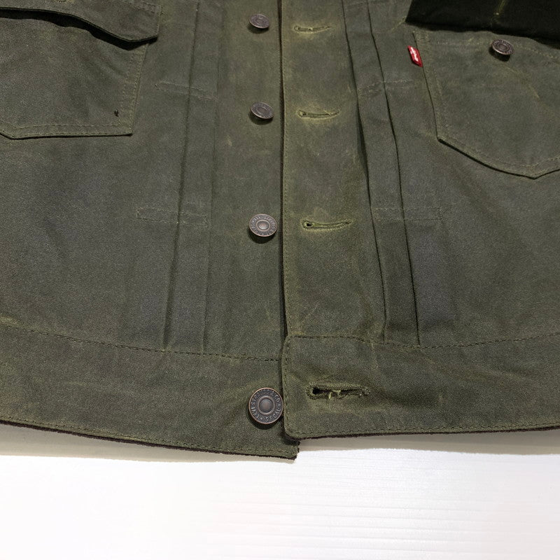 【中古品】【メンズ】 BARBOUR バブアー × Levi's リーバイス 別注 コラボ TYPE2 TRACKER WAX JACKET 252MWX2522 トラッカー ワックス ジャケット アウター 144-260913-ko-17-teih サイズ：S カラー：カーキ 万代Net店