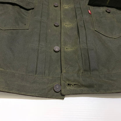 【中古品】【メンズ】 BARBOUR バブアー × Levi's リーバイス 別注 コラボ TYPE2 TRACKER WAX JACKET 252MWX2522 トラッカー ワックス ジャケット アウター 144-260913-ko-17-teih サイズ：S カラー：カーキ 万代Net店