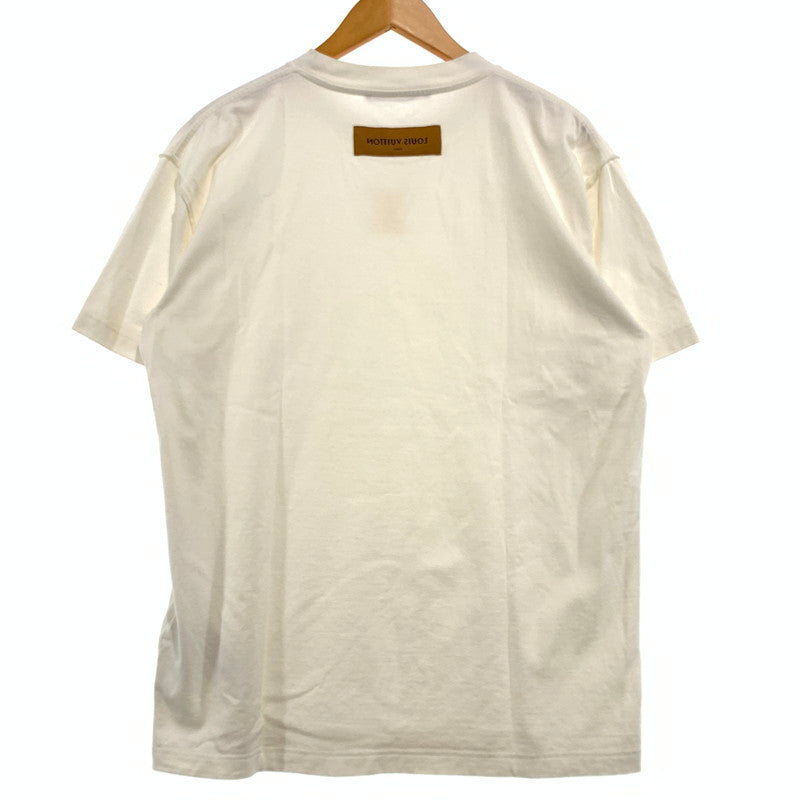 【中古品】【メンズ】 LOUIS VUITTON ルイ・ヴィトン RM252MQ DT3 HNY55W エンボス LVロゴ ショートスリーブ Tシャツ 半袖 トップス 179-260913-ko-05-teih サイズ：M カラー：ホワイト系/アイボリー系 万代Net店