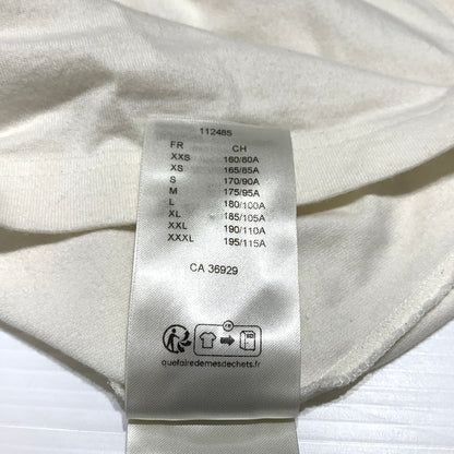 【中古品】【メンズ】 LOUIS VUITTON ルイ・ヴィトン RM252MQ DT3 HNY55W エンボス LVロゴ ショートスリーブ Tシャツ 半袖 トップス 179-260913-ko-05-teih サイズ：M カラー：ホワイト系/アイボリー系 万代Net店