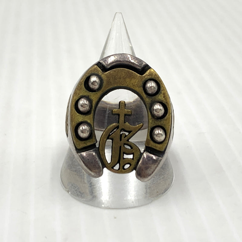 【中古品】【メンズ】 GALCIA ガルシア × GANGSTERVILLE ギャングスタービル 別注コラボ HORSEHOE RING ホースシュー リング 指輪 アクセサリー 192-260915-sa-24-teih サイズ：20号 カラー：シルバー 14号 万代Net店