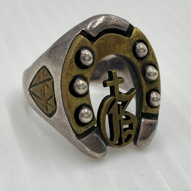【中古品】【メンズ】 GALCIA ガルシア × GANGSTERVILLE ギャングスタービル 別注コラボ HORSEHOE RING ホースシュー リング 指輪 アクセサリー 192-260915-sa-24-teih サイズ：20号 カラー：シルバー 14号 万代Net店