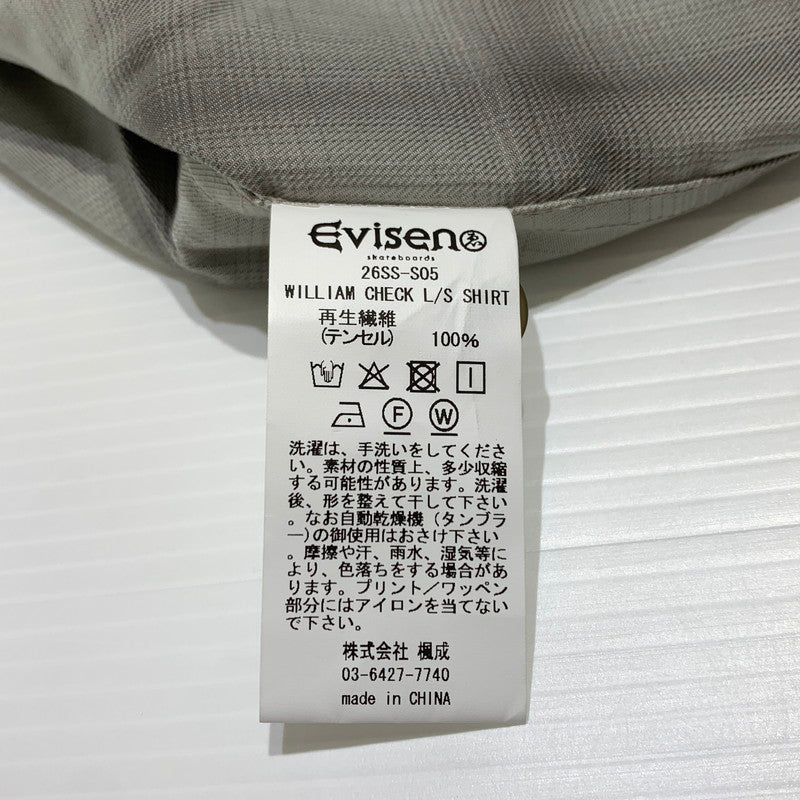 【中古品】【メンズ】 Evisen Skateboards エビセン スケートボード WILLIAM CHECK L/S SHIRT 26SS-S05 ウィリアム チェック ロングスリーブ シャツ 長袖 トップス 142-260913-ko-08-teih サイズ：XL カラー：グレー 万代Net店