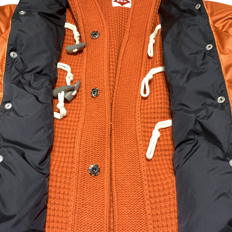 【中古品】【メンズ】 BARKB-RULES バークビールールス KNIT DUFFLE COAT 001470124-0001 ニット ダッフルコート アウター ナイロン ダウンジャケット 141-260913-ko-15-teih サイズ：L カラー：オレンジ 万代Net店