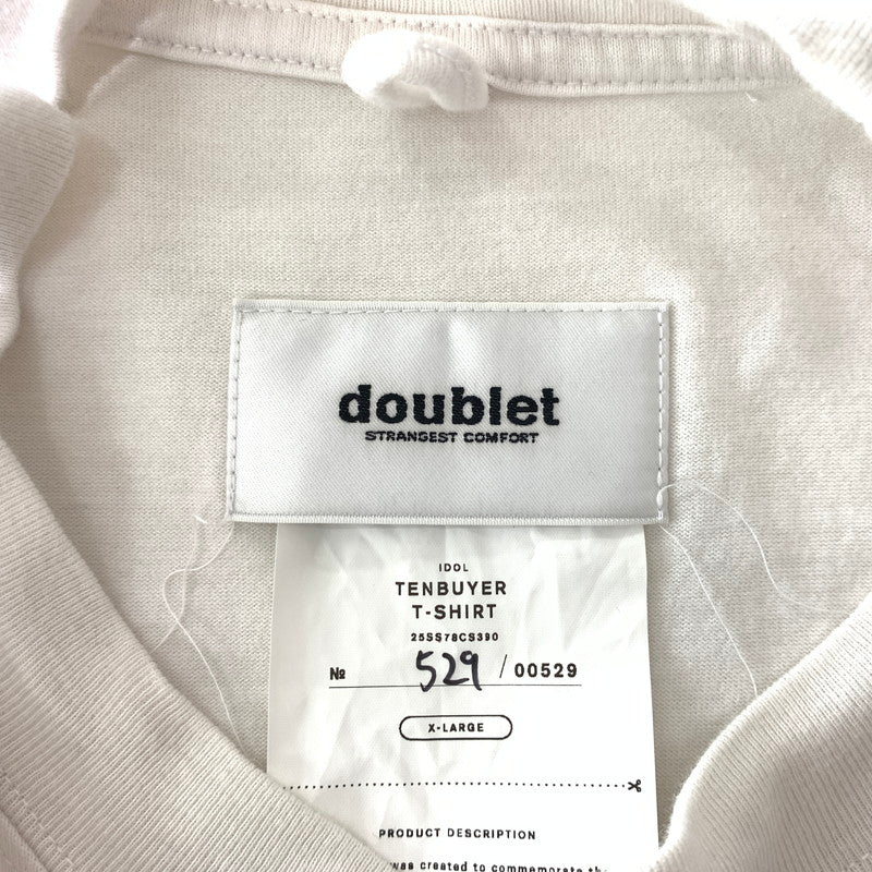 【中古品】【メンズ】 doublet ダブレット TENBUYER T-SHIRT 25SS78CS390 テンバイヤー Tシャツ 半袖 トップス 140-260913-ko-03-teih サイズ：XL カラー：ホワイト 万代Net店