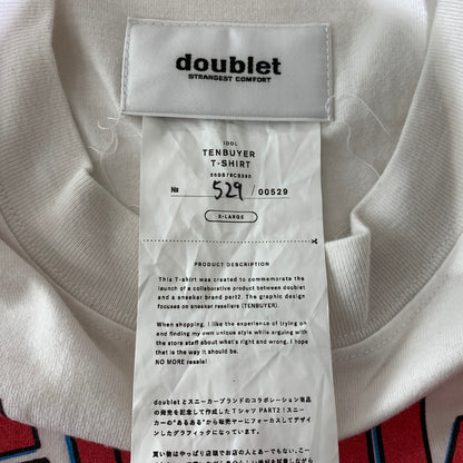 【中古品】【メンズ】 doublet ダブレット TENBUYER T-SHIRT 25SS78CS390 テンバイヤー Tシャツ 半袖 トップス 140-260913-ko-03-teih サイズ：XL カラー：ホワイト 万代Net店