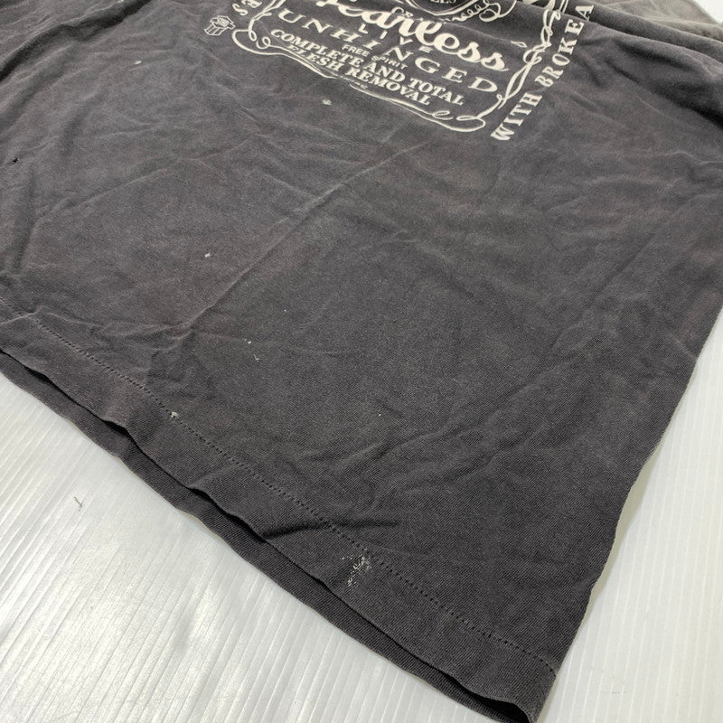 【中古品】【メンズ】 SAINT Mxxxxxx セント マイケル × NEIGHBORHOOD ネイバーフッド 別注 コラボ 25SS STHD . S/S TEE FEARLESS SM-HR8-0000-C70 ショートスリーブ Tシャツ 半袖 トップス 140-260913-ko-01-teih サイズ：XXL カラー：ブラック系/チャコール系 万代Net店