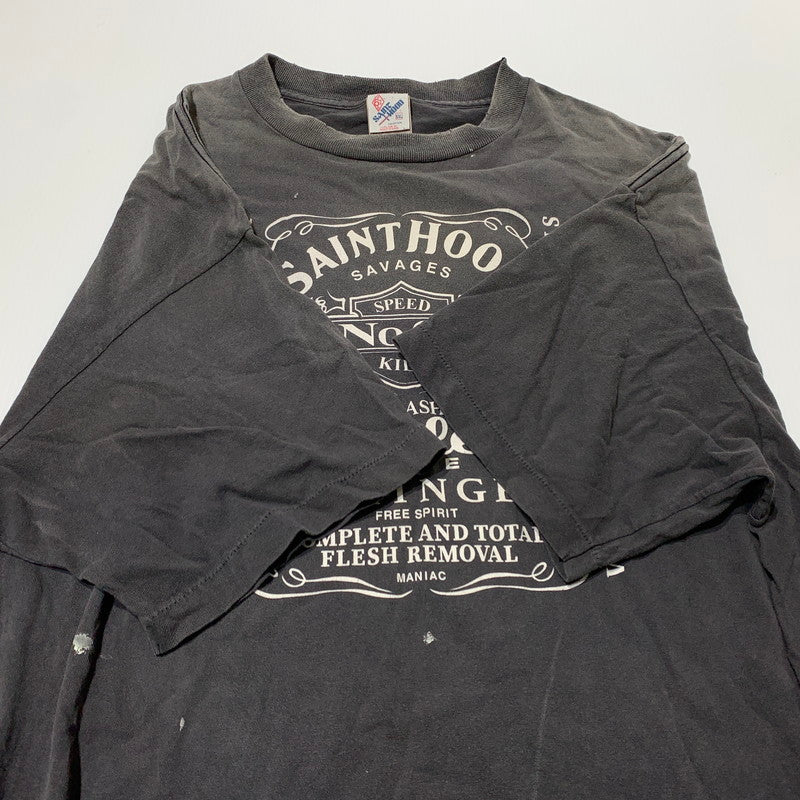 【中古品】【メンズ】 SAINT Mxxxxxx セント マイケル × NEIGHBORHOOD ネイバーフッド 別注 コラボ 25SS STHD . S/S TEE FEARLESS SM-HR8-0000-C70 ショートスリーブ Tシャツ 半袖 トップス 140-260913-ko-01-teih サイズ：XXL カラー：ブラック系/チャコール系 万代Net店