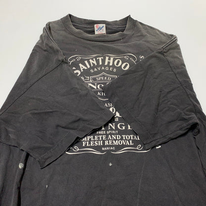 【中古品】【メンズ】 SAINT Mxxxxxx セント マイケル × NEIGHBORHOOD ネイバーフッド 別注 コラボ 25SS STHD . S/S TEE FEARLESS SM-HR8-0000-C70 ショートスリーブ Tシャツ 半袖 トップス 140-260913-ko-01-teih サイズ：XXL カラー：ブラック系/チャコール系 万代Net店