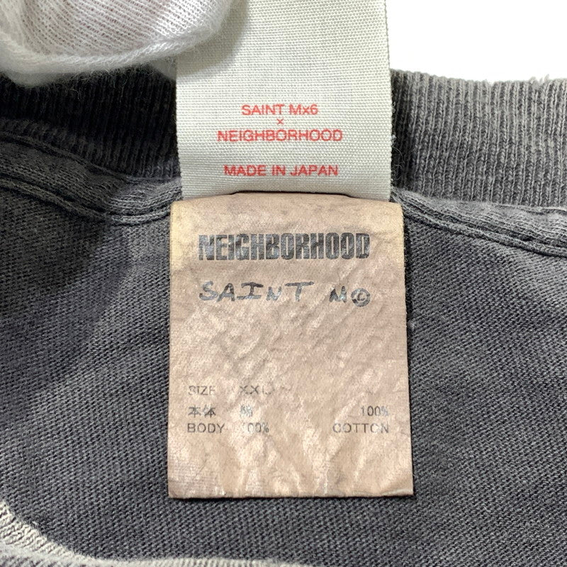 【中古品】【メンズ】 SAINT Mxxxxxx セント マイケル × NEIGHBORHOOD ネイバーフッド 別注 コラボ 25SS STHD . S/S TEE FEARLESS SM-HR8-0000-C70 ショートスリーブ Tシャツ 半袖 トップス 140-260913-ko-01-teih サイズ：XXL カラー：ブラック系/チャコール系 万代Net店