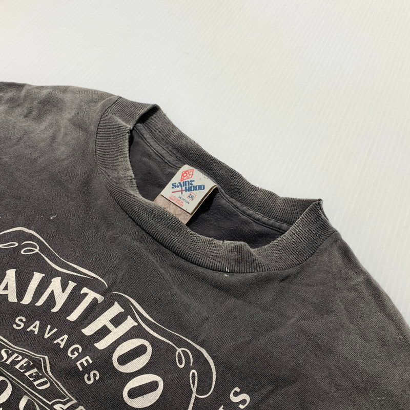 【中古品】【メンズ】 SAINT Mxxxxxx セント マイケル × NEIGHBORHOOD ネイバーフッド 別注 コラボ 25SS STHD . S/S TEE FEARLESS SM-HR8-0000-C70 ショートスリーブ Tシャツ 半袖 トップス 140-260913-ko-01-teih サイズ：XXL カラー：ブラック系/チャコール系 万代Net店