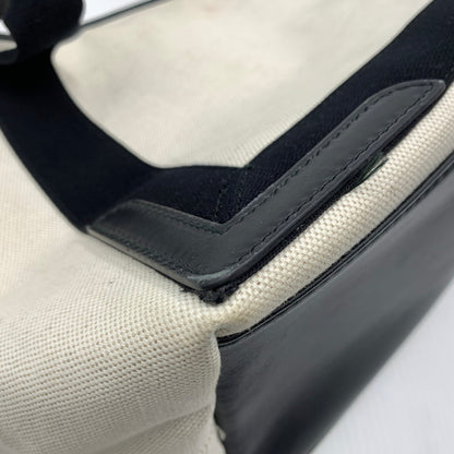 【中古品】【メンズ/レディース】 BALENCIAGA バレンシアガ 339933 ネイビーカバス カバン コットンキャンバス カーフスキン 180-260914-ko-05-teih カラー：ナチュラル/ブラック 万代Net店