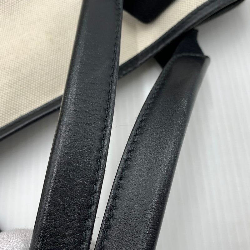【中古品】【メンズ/レディース】 BALENCIAGA バレンシアガ 339933 ネイビーカバス カバン コットンキャンバス カーフスキン 180-260914-ko-05-teih カラー：ナチュラル/ブラック 万代Net店