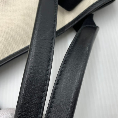 【中古品】【メンズ/レディース】 BALENCIAGA バレンシアガ 339933 ネイビーカバス カバン コットンキャンバス カーフスキン 180-260914-ko-05-teih カラー：ナチュラル/ブラック 万代Net店