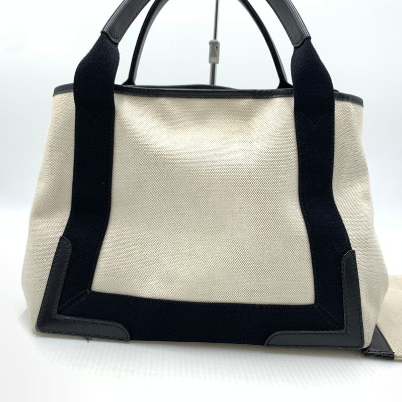 【中古品】【メンズ/レディース】 BALENCIAGA バレンシアガ 339933 ネイビーカバス カバン コットンキャンバス カーフスキン 180-260914-ko-05-teih カラー：ナチュラル/ブラック 万代Net店