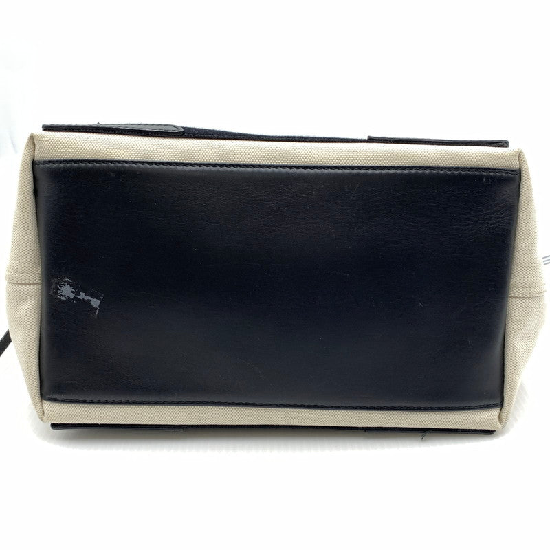 【中古品】【メンズ/レディース】 BALENCIAGA バレンシアガ 339933 ネイビーカバス カバン コットンキャンバス カーフスキン 180-260914-ko-05-teih カラー：ナチュラル/ブラック 万代Net店