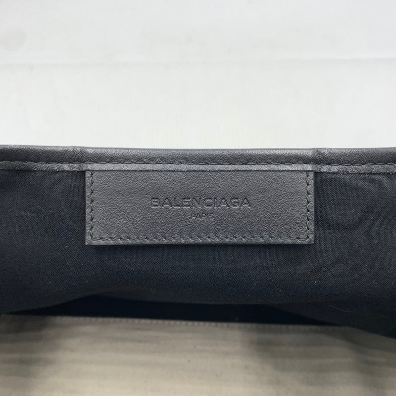 【中古品】【メンズ/レディース】 BALENCIAGA バレンシアガ 339933 ネイビーカバス カバン コットンキャンバス カーフスキン 180-260914-ko-05-teih カラー：ナチュラル/ブラック 万代Net店