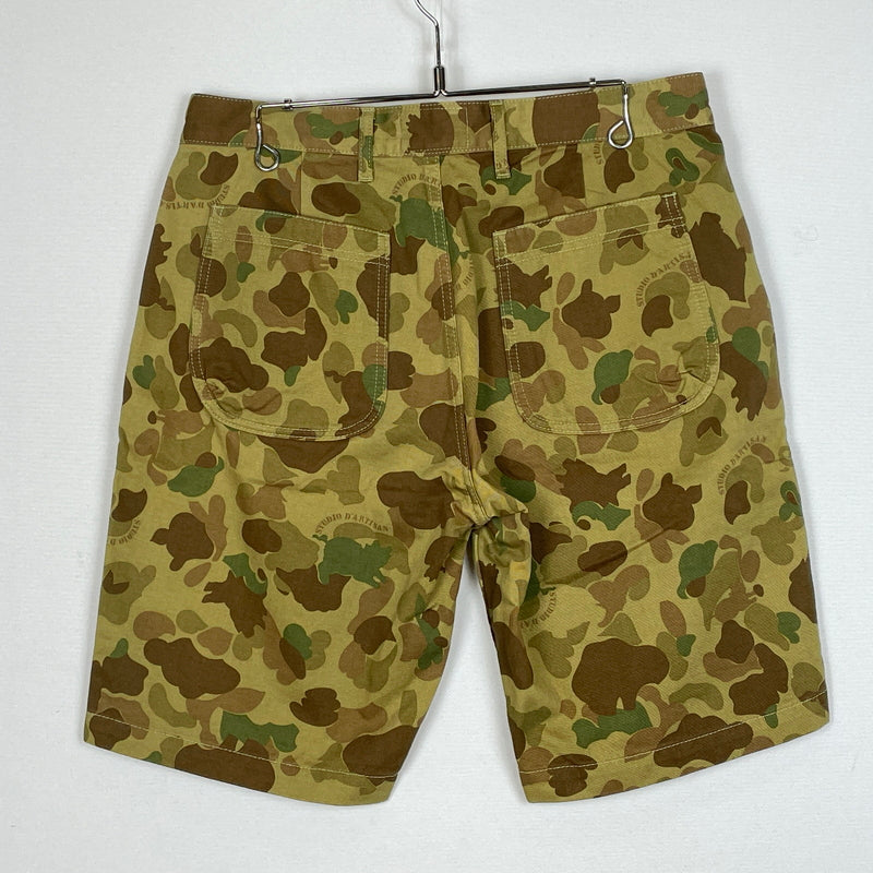 【中古品】【メンズ】 STUDIO D'ARTISAN ステュディオ ダ ルチザン 1669 BAKER SHORTS ベイカー ショーツ ボトムス 短パン 156-260913-sa-13-teih サイズ：34 カラー：カモ柄 万代Net店