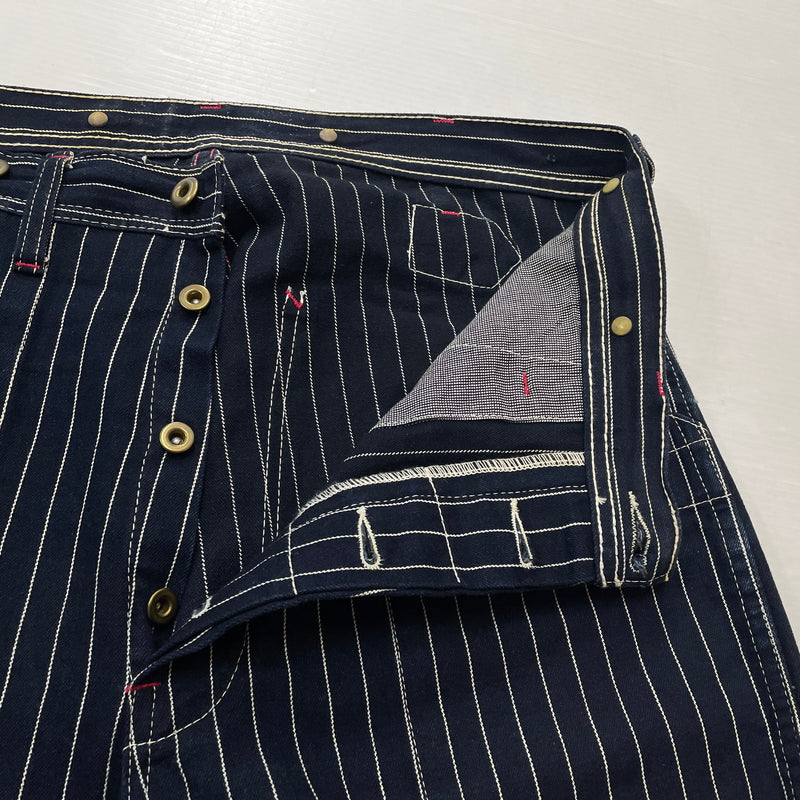 【中古品】【メンズ】 SUGARCANE シュガーケーン SC47161 WABASH BAKER PANTS ウォバッシュ バイカー パンツ ボトムス 156-260913-sa-21-teih サイズ：36 カラー：ストライプ 万代Net店