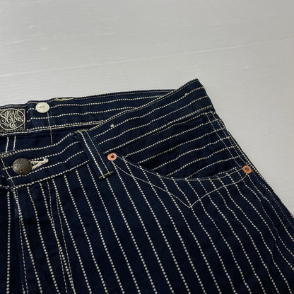 【中古品】【メンズ】 SUGARCANE シュガーケーン WABASH STRIPE PANTS LOT054 ウォバッシュ ストライプ パンツ ボトムス 短パン 156-260913-sa-17-teih サイズ：34 カラー：ストライプ 万代Net店