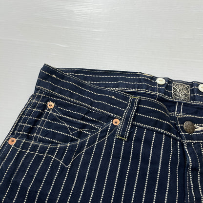 【中古品】【メンズ】 SUGARCANE シュガーケーン WABASH STRIPE PANTS LOT054 ウォバッシュ ストライプ パンツ ボトムス 短パン 156-260913-sa-17-teih サイズ：34 カラー：ストライプ 万代Net店