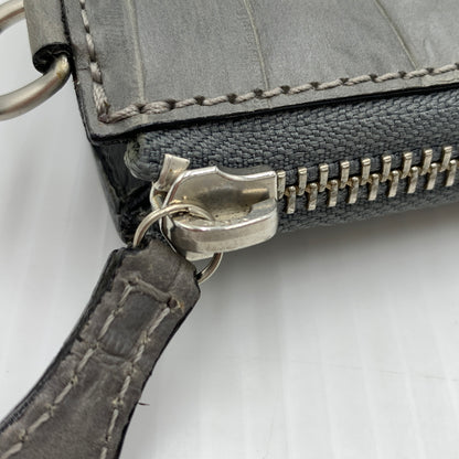 【中古品】【メンズ】 FELISI フェリージ COMPACT WALLET コンパクト クロコ ウォレット 財布 型押し 200-260915-sa-23-teih カラー：グレー系 万代Net店